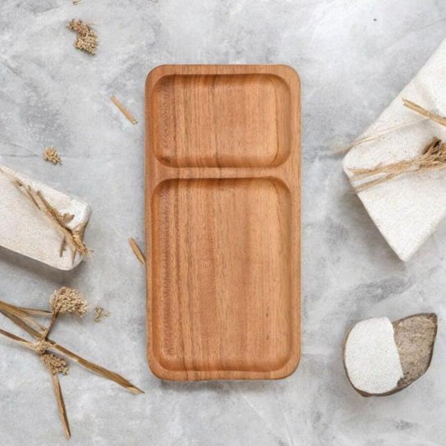 صينية خشب 30*15cm متقسم [عبوه 40]