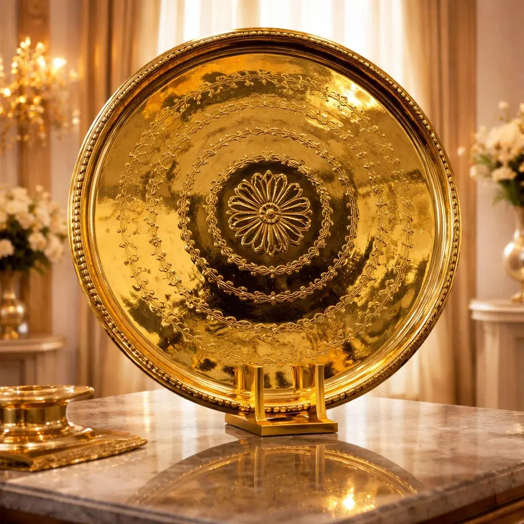 صينية 50 سم منقوشه ذهبي [عبوه 40]