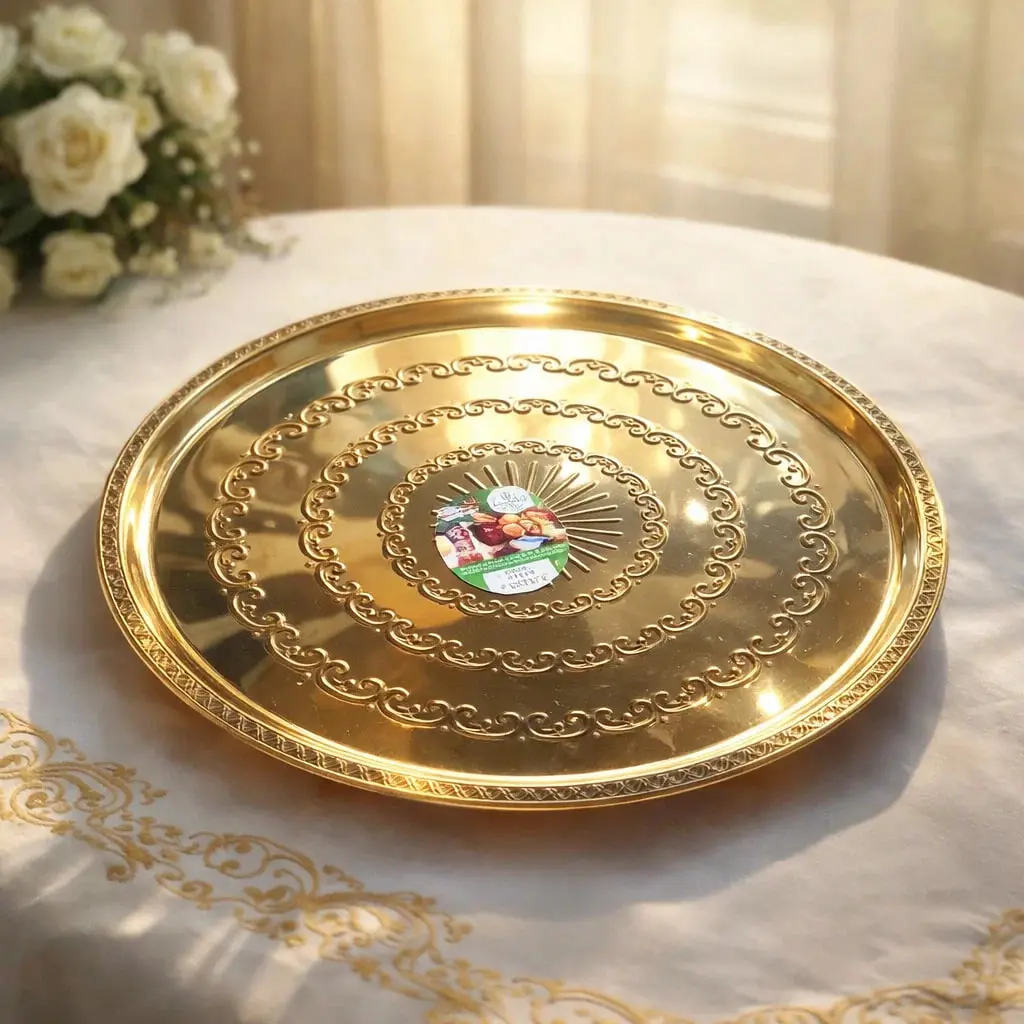 صينية 60 سم منقوشه ذهبي [عبوه 30]