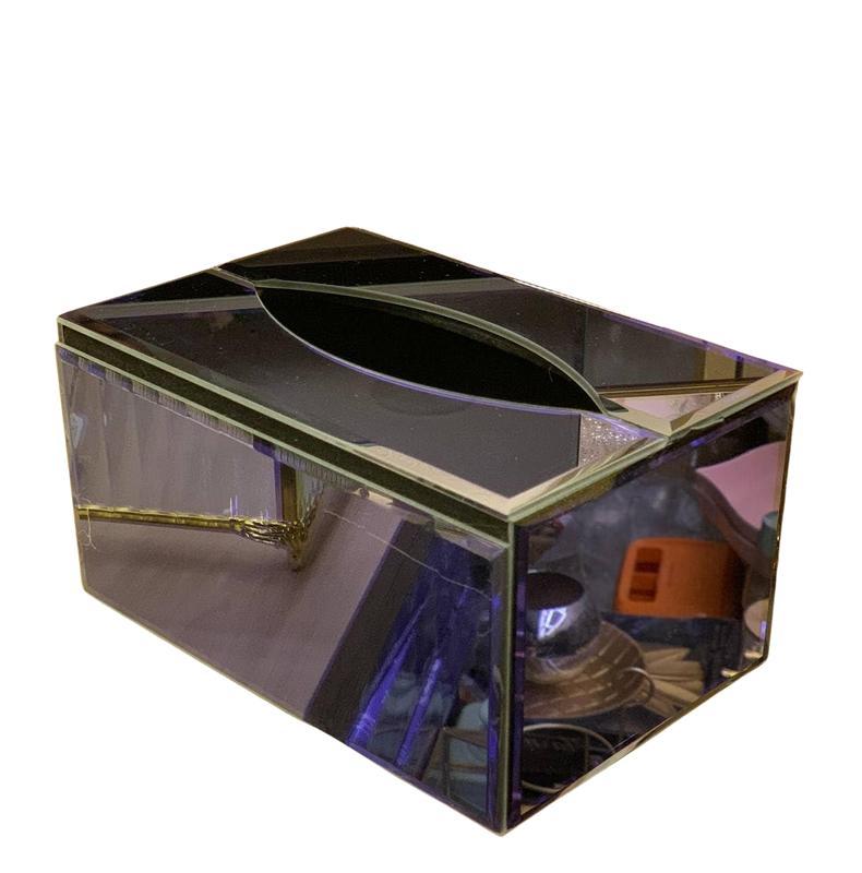 علبة مناديل مرايه اسود * 24