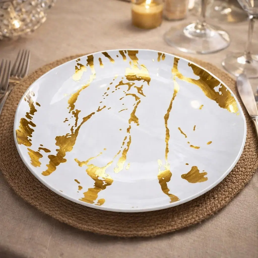 طقم10 اطباق جولد كبير 26سم   [عبوه 50]