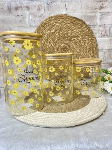 برطمان 3 زجاج مربع  2-1.2-1.5 لتر GM [ عبوة 16]