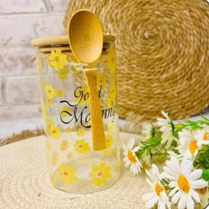 برطمان  زجاج مدور بالمعلقه 850 مللي GM [ عبوة 90]