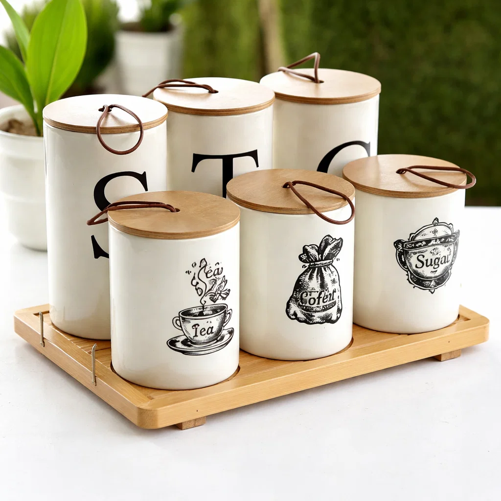 توابل بورسلين بومبيه 6 بتريه خشب كبير [ عبوة 12]