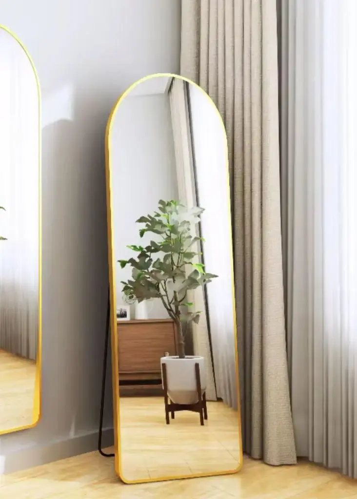 مرايا 40*160 سم ذهبي ضد الكسر نص دايره X-292 [عبوه 6]