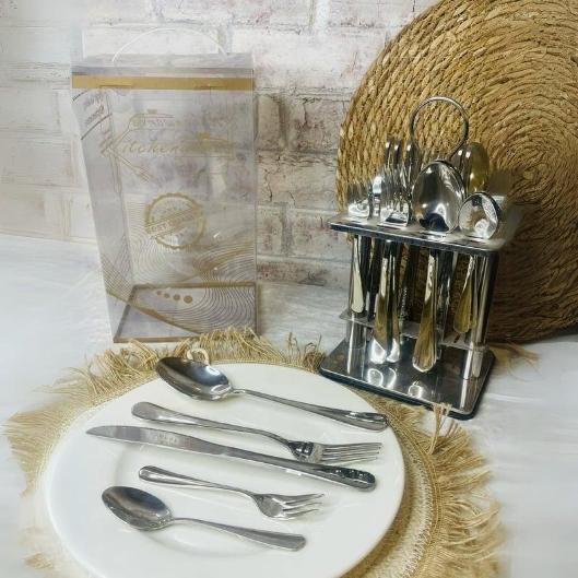 طقم معالق 30 قطعه بالاستاند استاليس 10/18 سيمبل *6