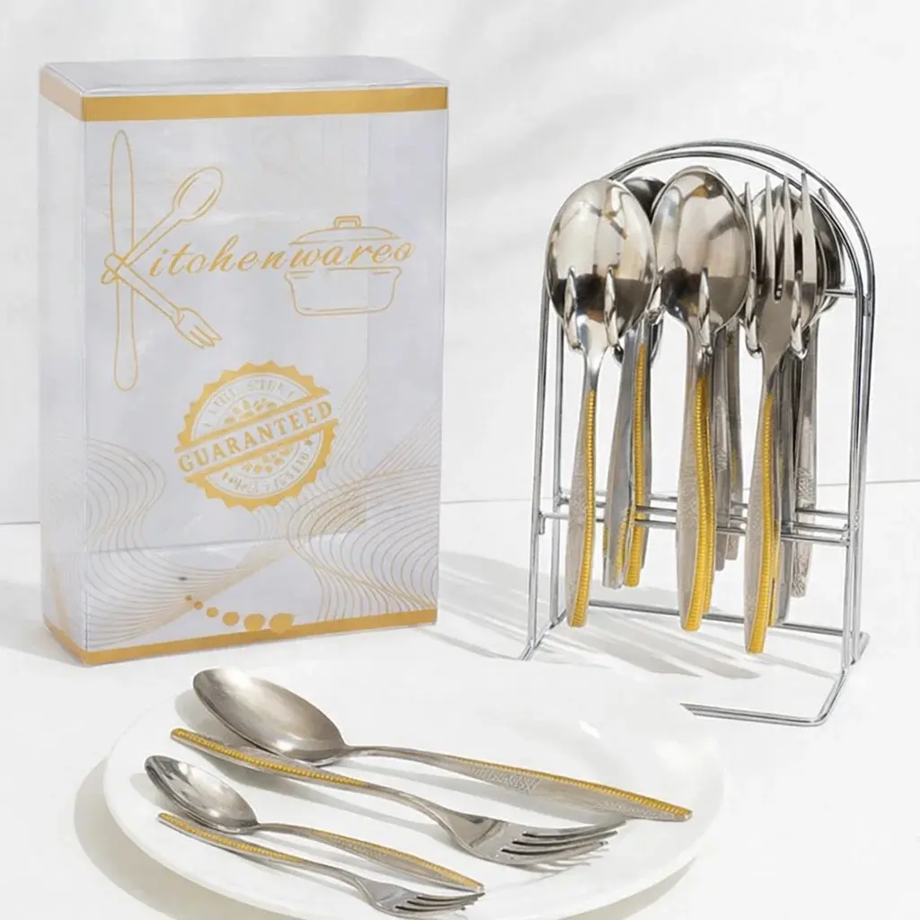  طقم معالق 24 قطعه بالاستاند نيكل   هلال *6