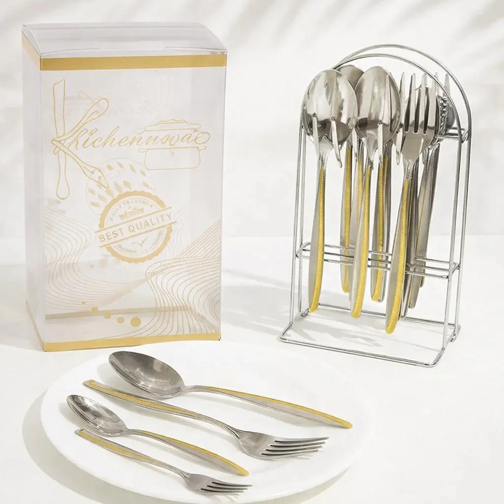  طقم معالق 24 قطعه بالاستاند نيكل   خنجر * 6