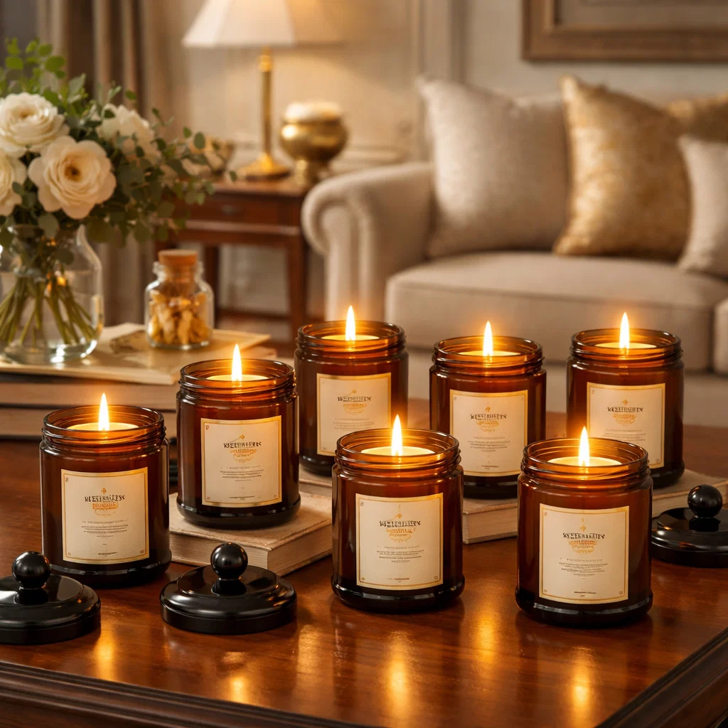 شمع برطمان عسلي كبير * 72