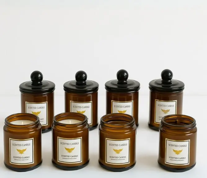 شمع برطمان عسلي كبير * 72