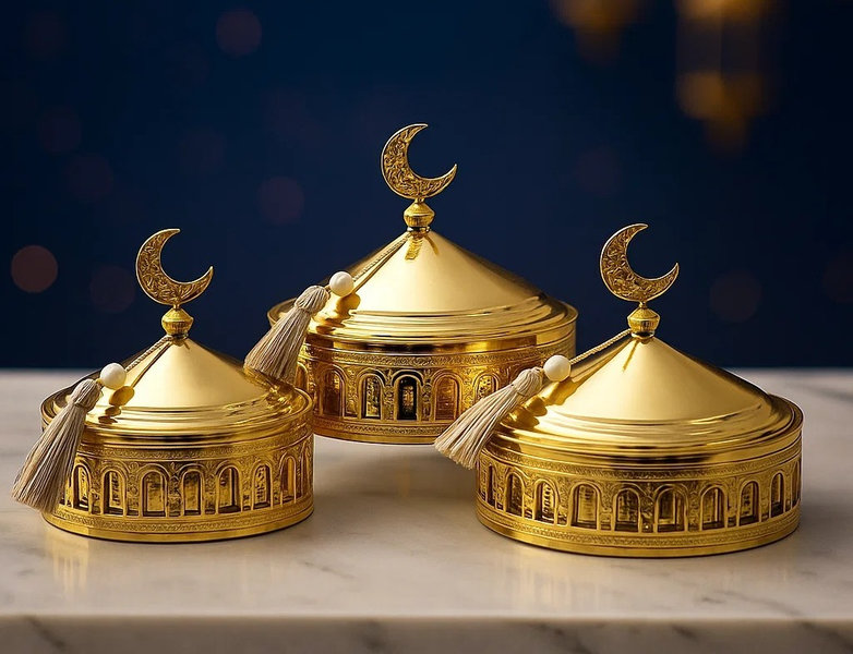 طقم كاندي اسلامي 3 ق ذهبي [عبوة 24 ]
