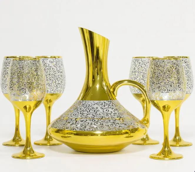 دورق زجاج مع طقم 6 كاسات [ عبوة 8 ]