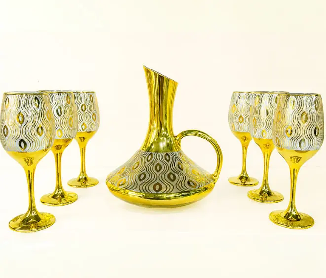 دورق مع طقم 6 كاسات [ عبوة 8 ]