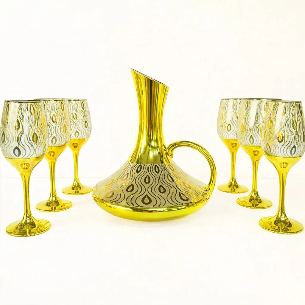 دورق مع طقم 6 كاسات [ عبوة 8 ]