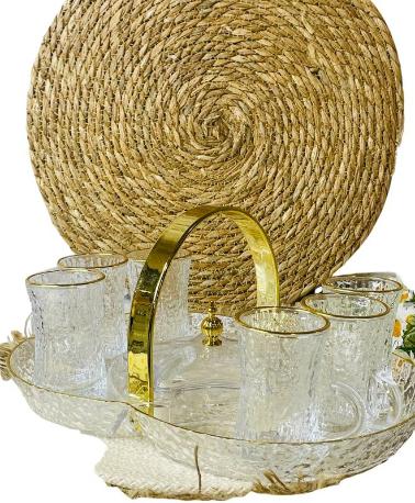 طقم اكواب زجاج 6ق بالصنيه [ عبوة 24 ]