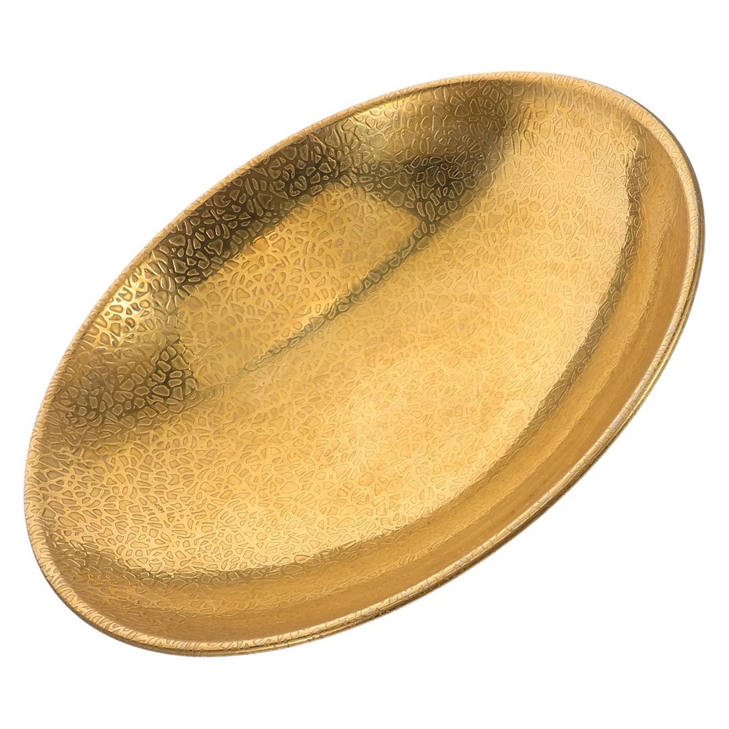 طبق استانلس منقوش ذهبي [ عبوة 100 ]