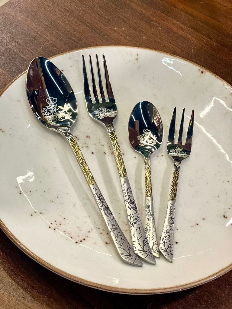 طقم معالق و شوك استانلس على مغناطيس ليزر * 100