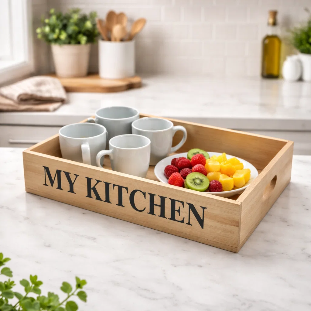 صينيه خشب صغيره ف علبه