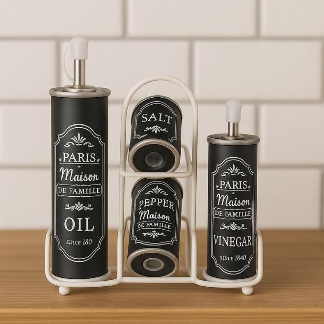 طقم بورسلين خل و زيت و 2 ملاحه ( عبوة 18)