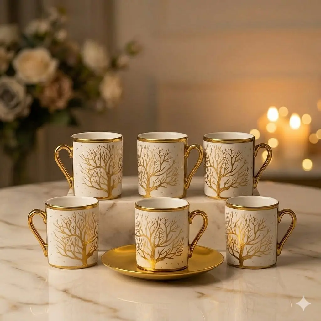 طقم قهوه 6 ق بورسلين ( عبوة 18)