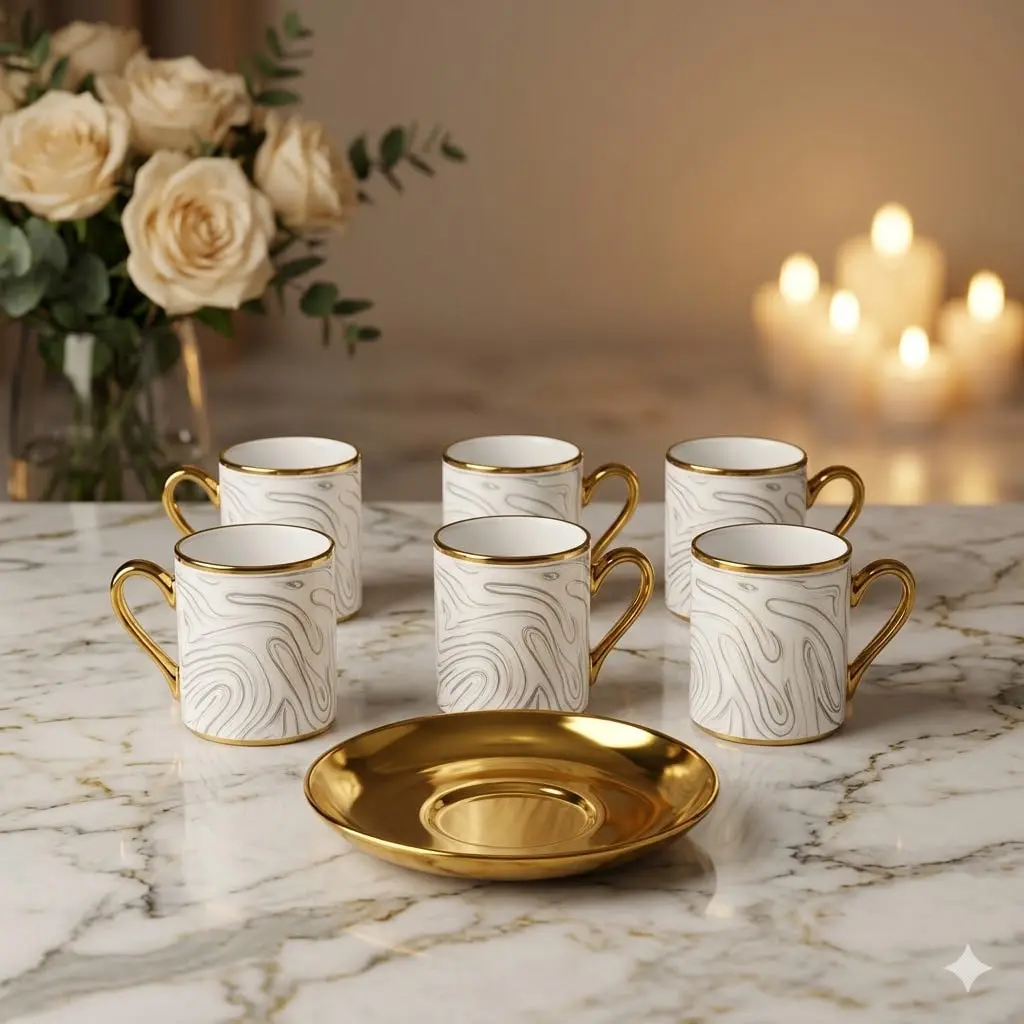 طقم قهوه 6 ق بورسلين ( عبوة 24)