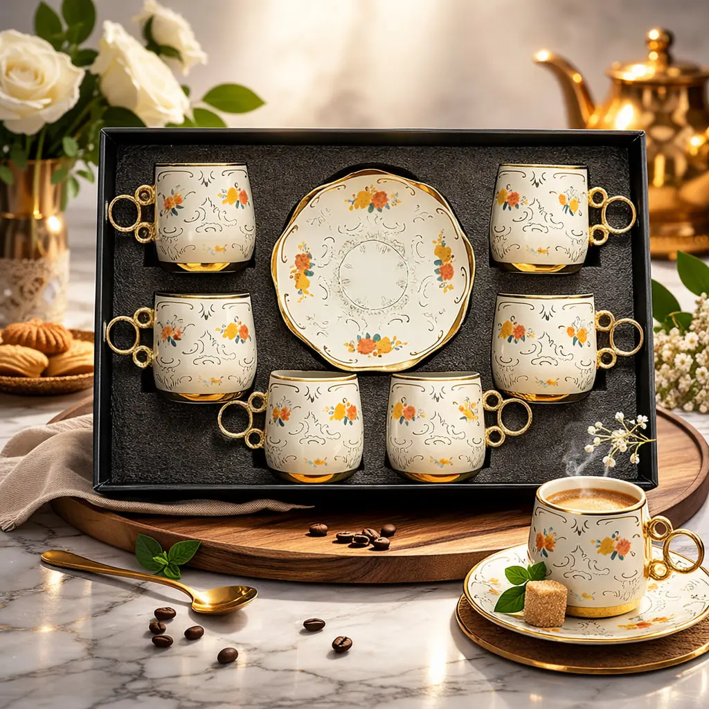طقم قهوه 6 ق بورسلين ( عبوة 20)
