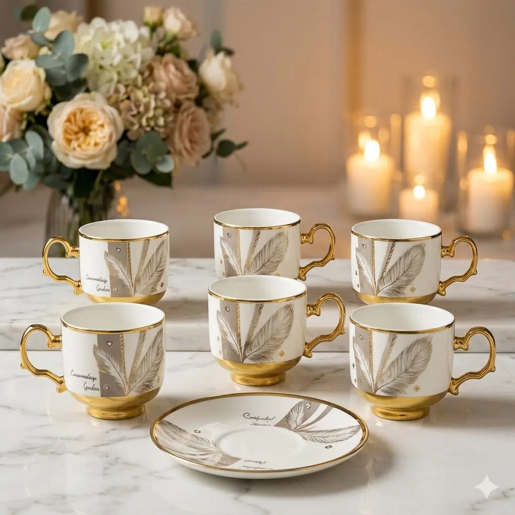 طقم قهوه 6 ق بورسلين ( عبوة 20)