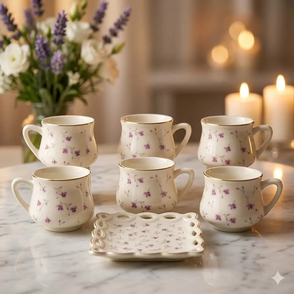 طقم قهوه 6 ق بورسلين ( عبوة 20)