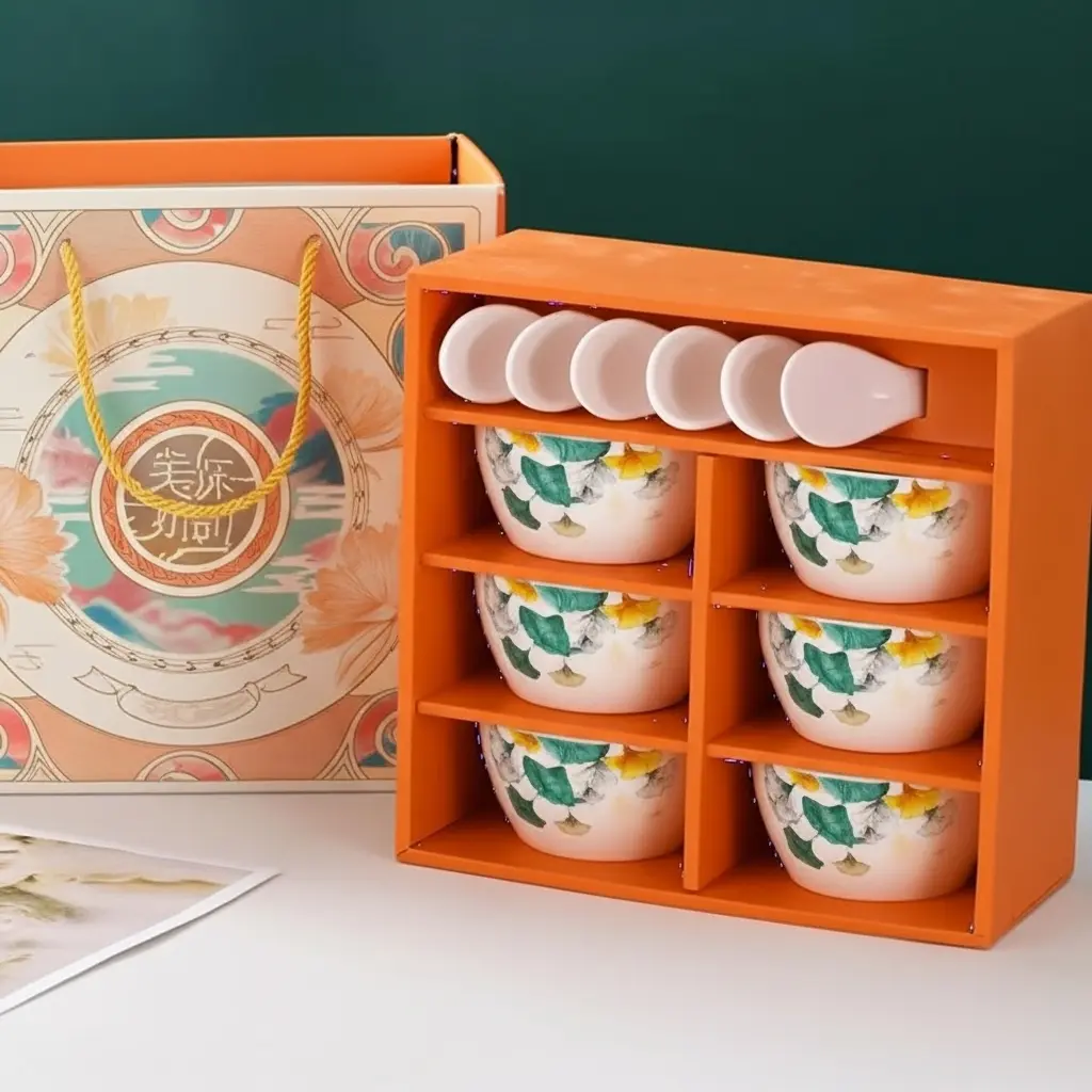 طقم 6 بوله و 6 معلقه بورسلين [عبوة 16 ]