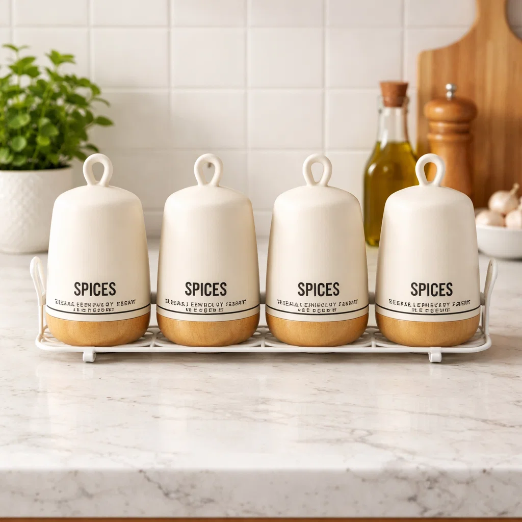 طقم توابل  بورسلين 4 ق وسط [عبوة 10 ]