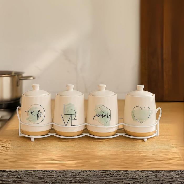 طقم توابل بورسلين 4 ق وسط [عبوة 10 ]