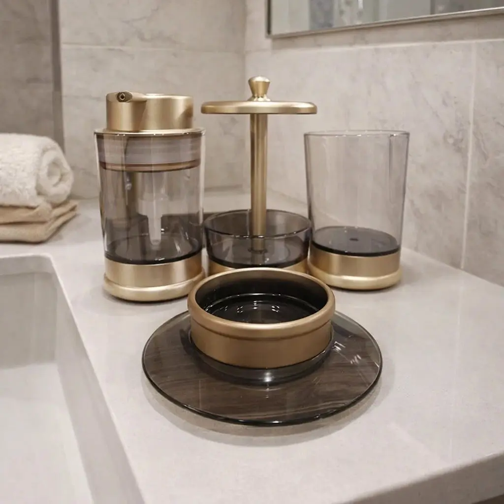 طقم حمام 4 ق اكليرك ذهبي*24