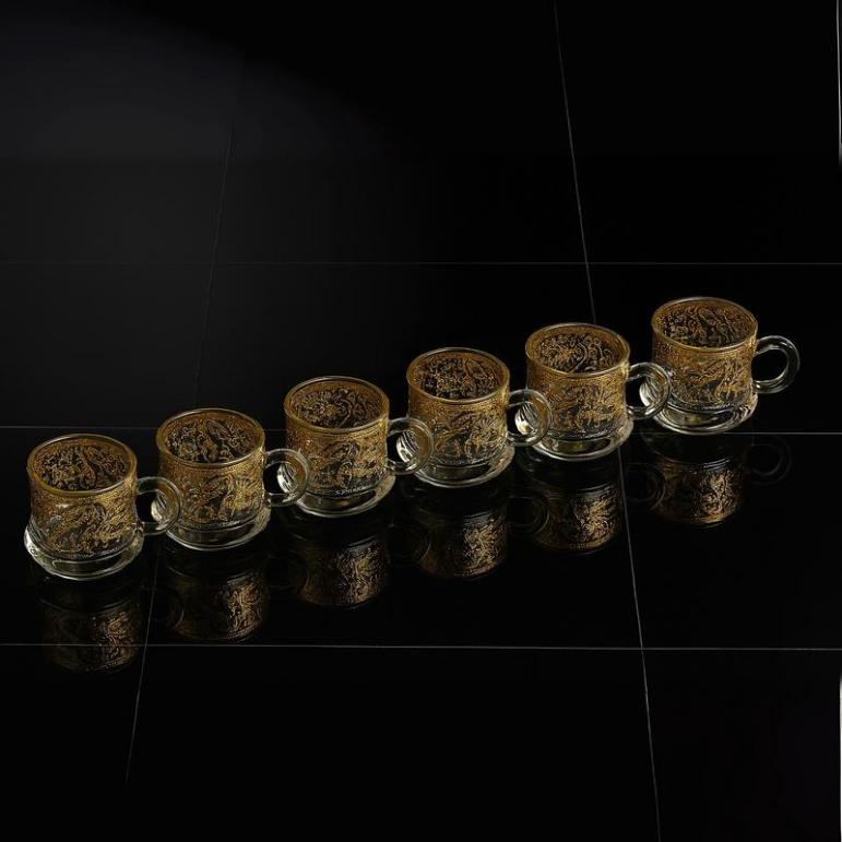 طقم 6 كوب استكانة زجاج وسط [ عبوة 24]