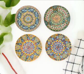 طبق اندلسي بورسلين26.5*26.5*3 سم [ عبوة 31 ]