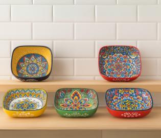 طبق اندلسي بورسلين 16.5 سم [ عبوة 48 ]