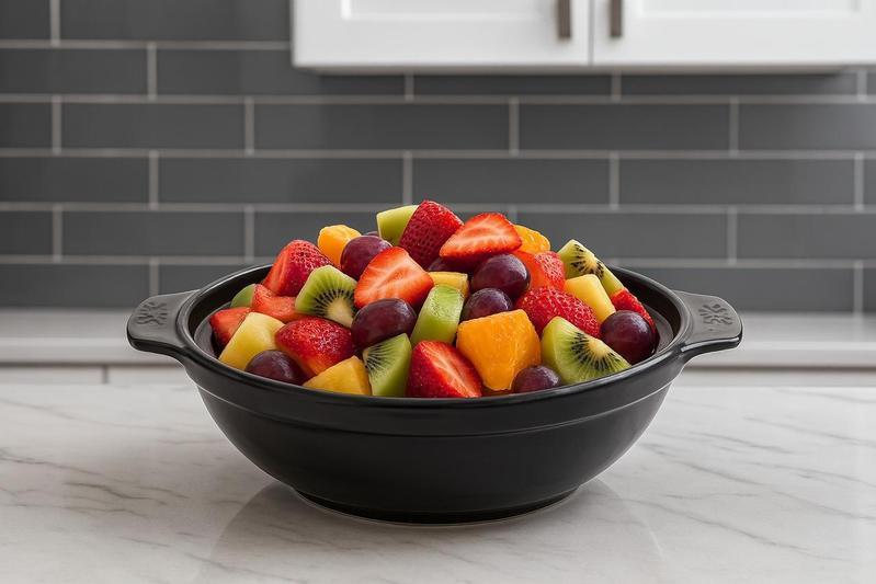 طبق ميلامين بيدين اسود 24 سم مقاوم للكسر [ عبوة 60]