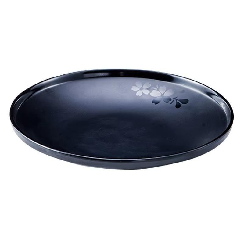 طبق ميلامين اسود 25 سم مقاوم للكسر [ عبوة 100]