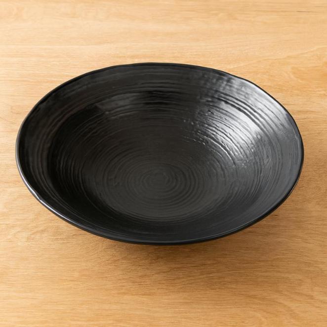 طبق ميلامين اسود 40 سم مقاوم للكسر [ عبوة 40]