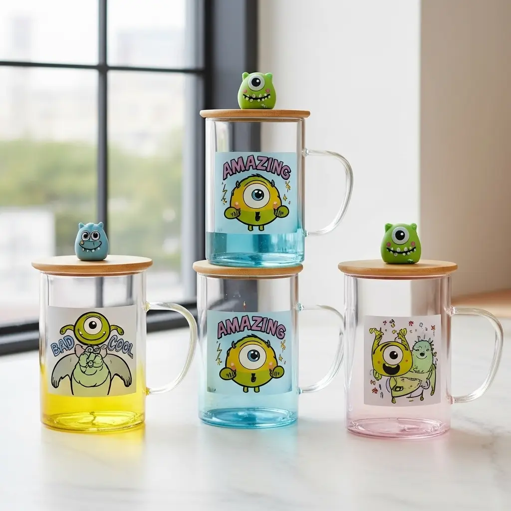 كوب زجاج كرت البوع بوع [ عبوه 60 ]