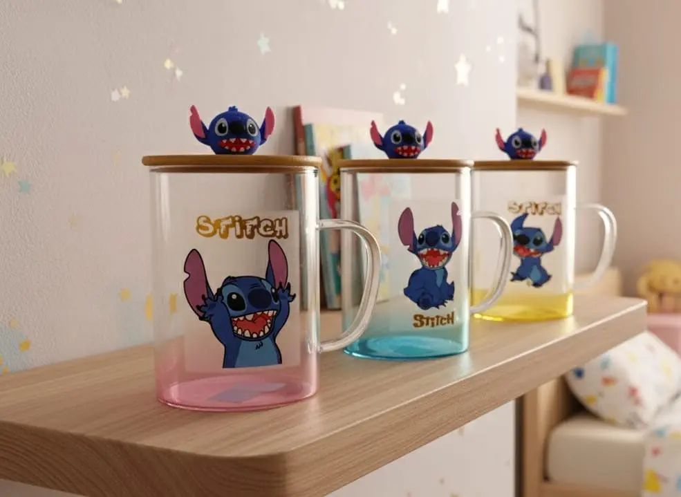 كوب زجاج غطا بامبوا ديذني [ عبوة 60 ]