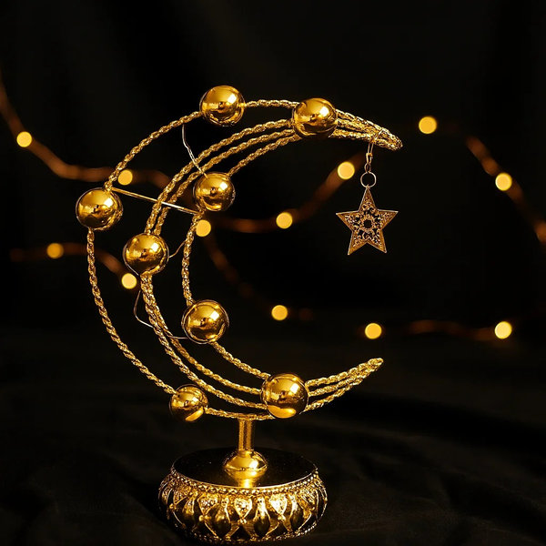 ديكور هلال مضئ وسط [ عبوة 24 ]