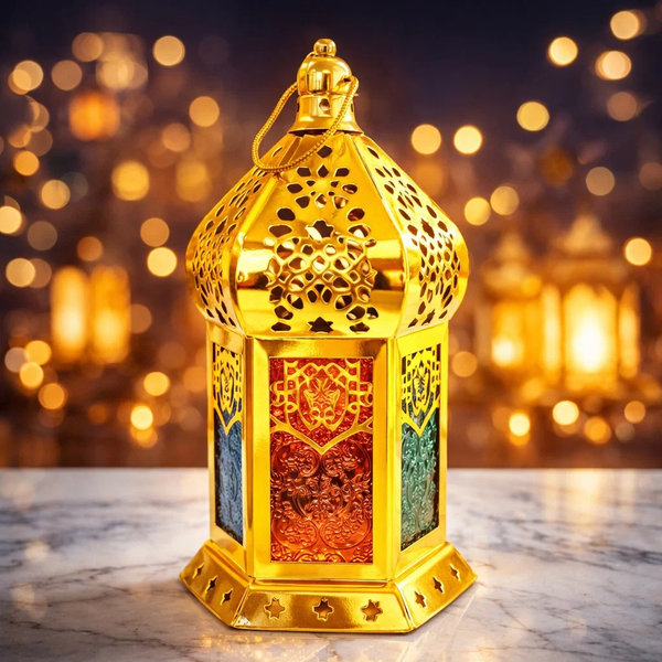 فانوس زجاج ملون صغير [ عبوة 96 ]