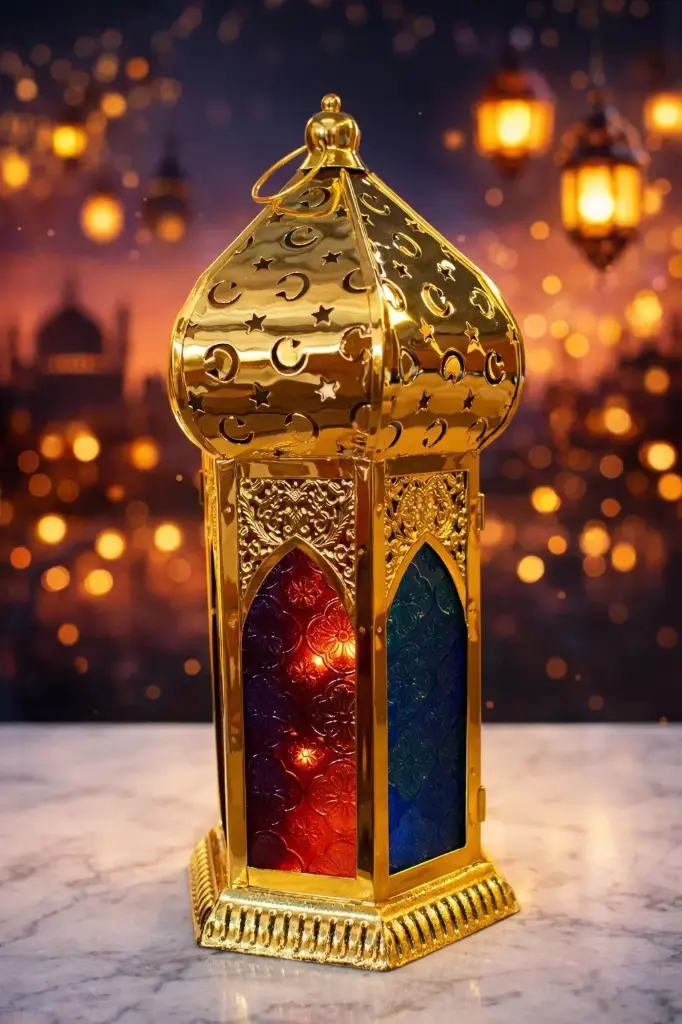 فانوس زجاج ملون جامبوا [ عبوة 24 ]