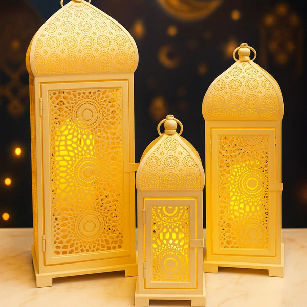 طقم فانوس كبير معدن 3 ق [ عبوة 6 ]