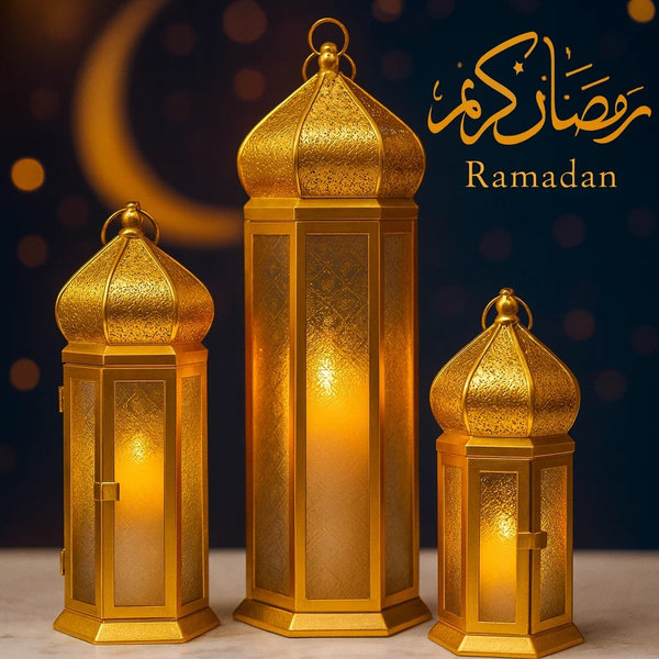 طقم فانوس كبير معدن 3 ق [ عبوة 6 ]