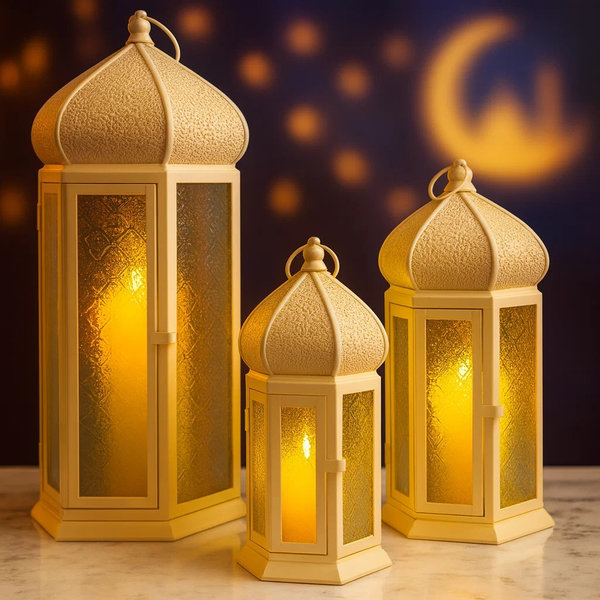 طقم فانوس كبير معدن 3 ق [ عبوة 6 ]