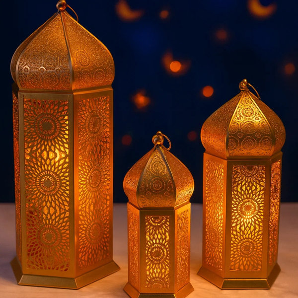 طقم فانوس كبير معدن 3 ق [ عبوة 6 ]