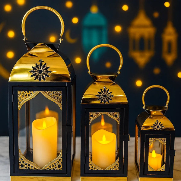 طقم فانوس كبير معدن 3 ق [ عبوة 4 ]