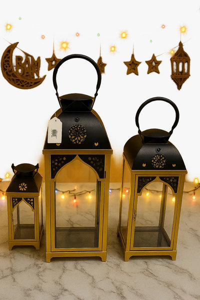 طقم فانوس كبير معدن 3 ق [ عبوة 4 ]