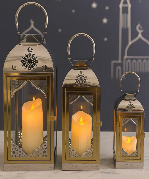 طقم فانوس كبير معدن 3 ق [ عبوة 4 ]